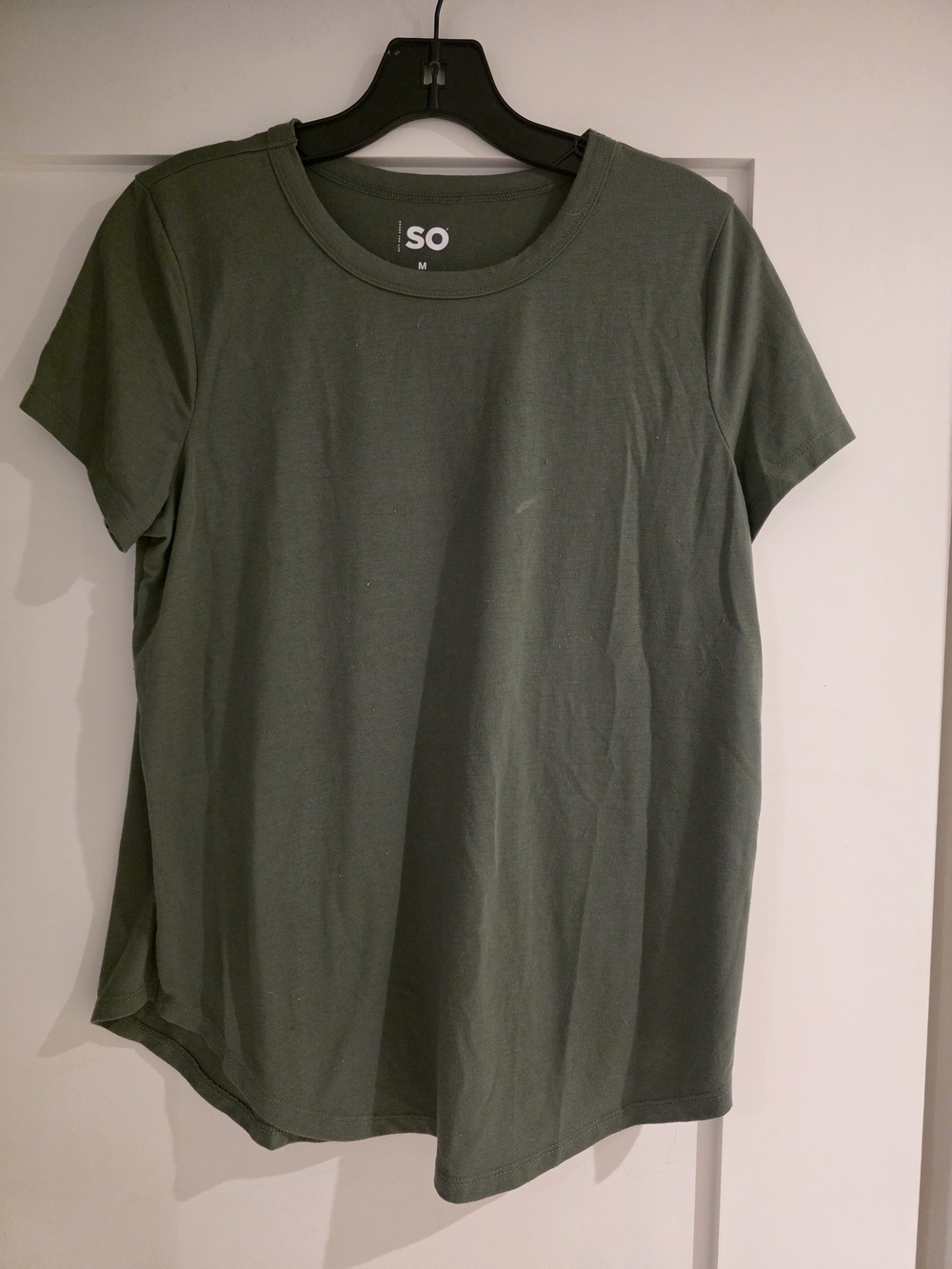 SO Women's Olive Green Crew Neck Tee